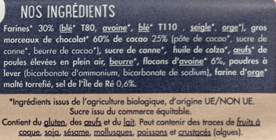 Cookies aux céréales - Ingredients - fr