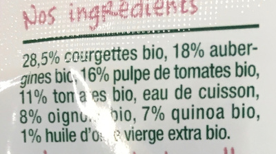 Ratatouille au quinoa-Good Gout-190g - Ingredients - fr