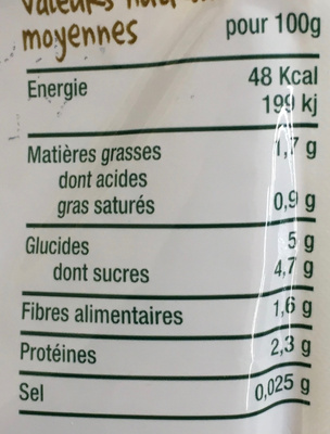 Courges butternut sauté d'agneau 190g - Nutrition facts - fr