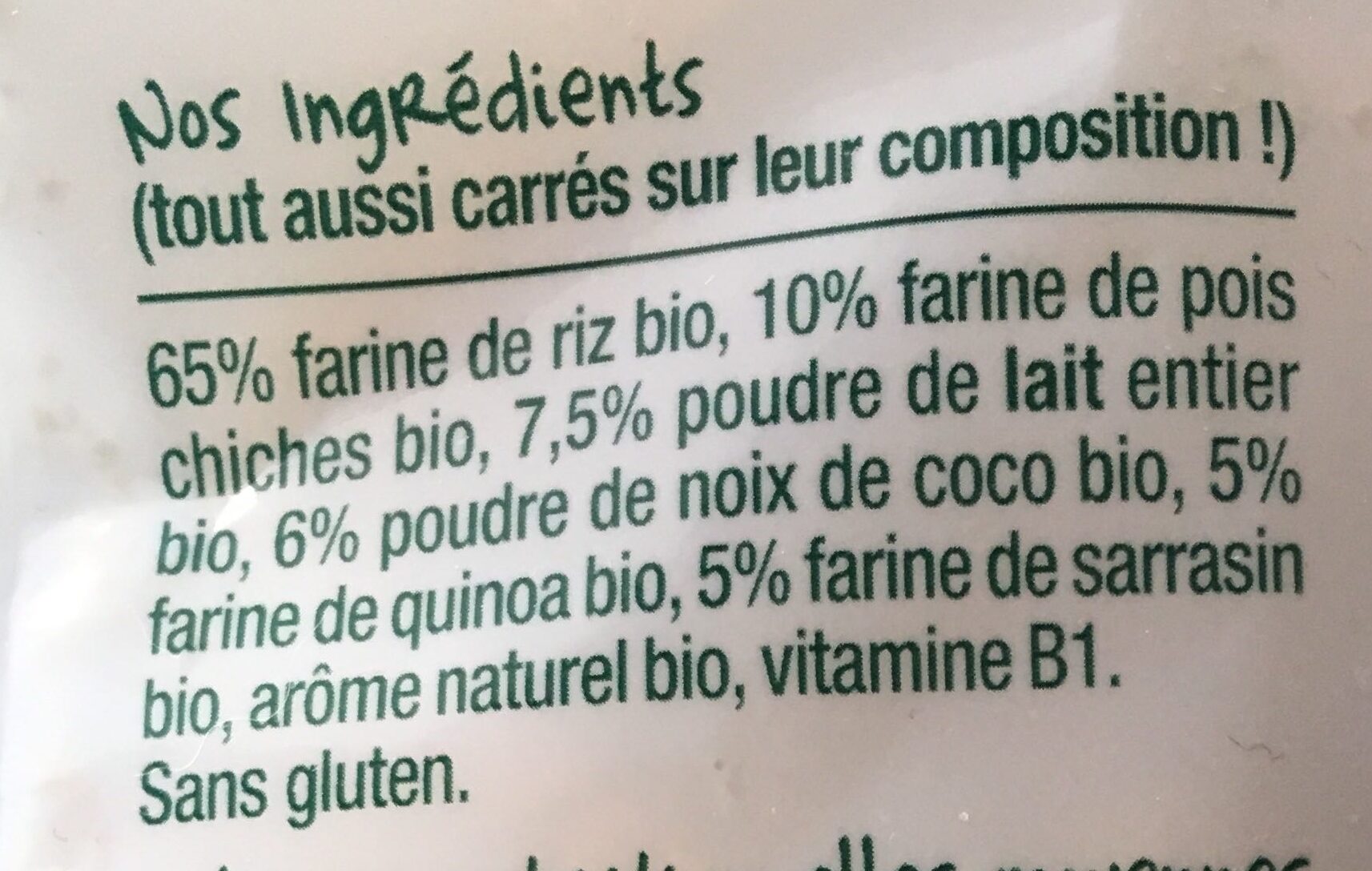 Les carrés Noix de coco bio 50g - Ingredients - fr