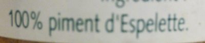 Piment d'Espelette - Ingredients - fr