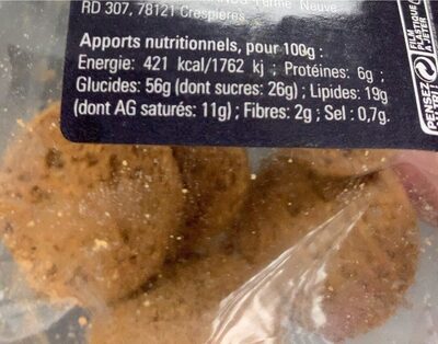 Biscuits  de noel - Nutrition facts - fr