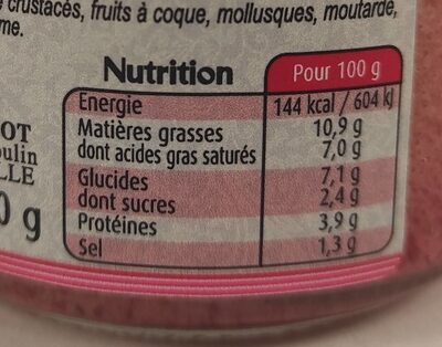 Houmous rose Baies & Chèvre - Nutrition facts - fr