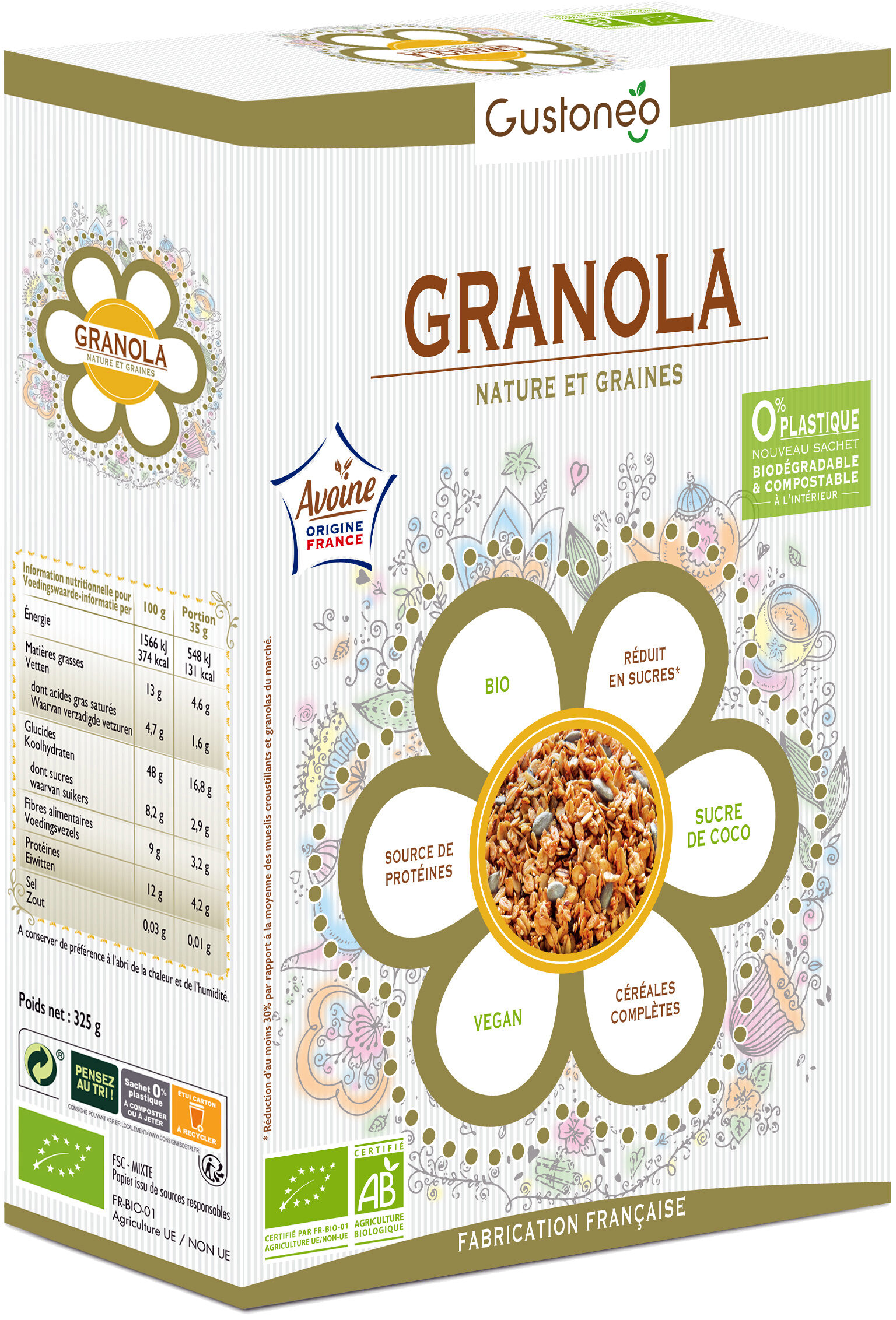 Granola bio Nature & graines - Product - fr