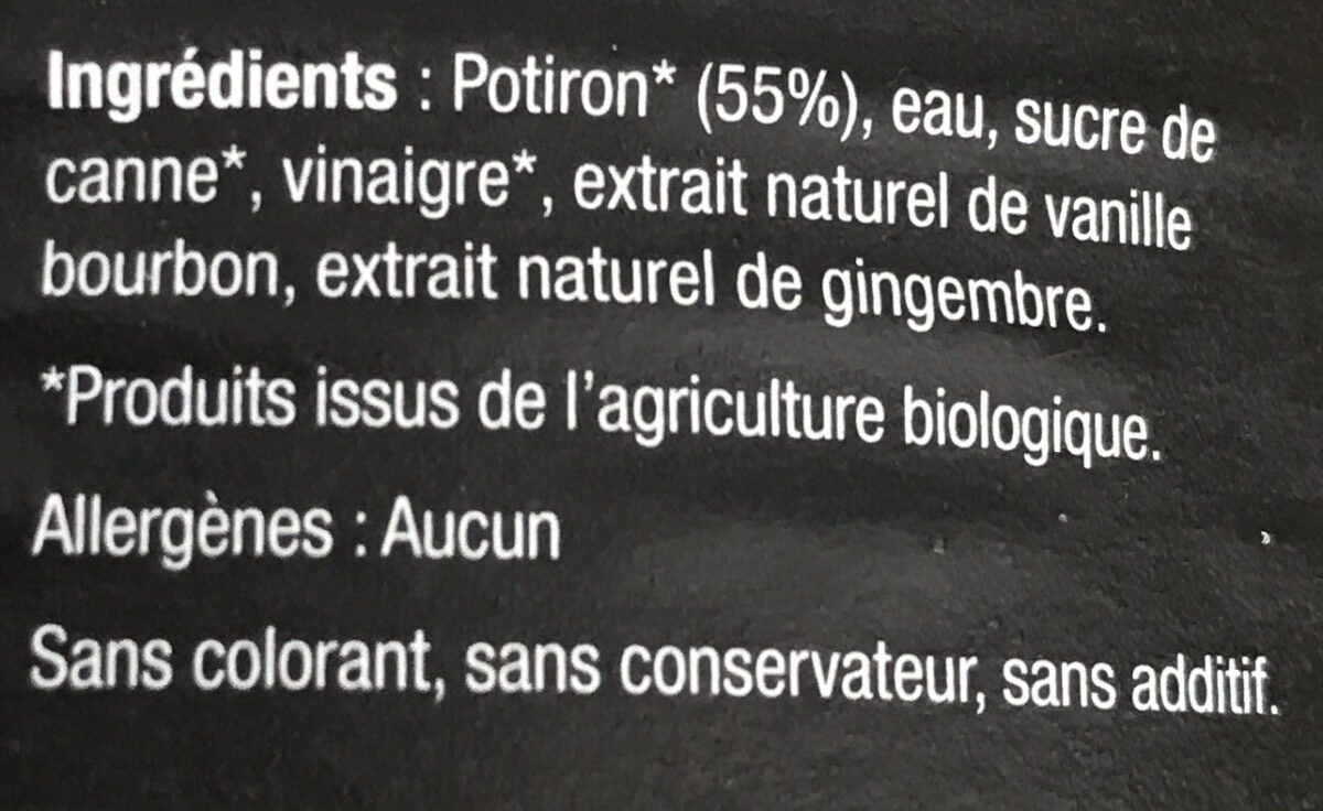 Potirons pickles doux - Ingredients - fr