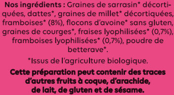 Granola Fraise-Framboise - Ingrédients