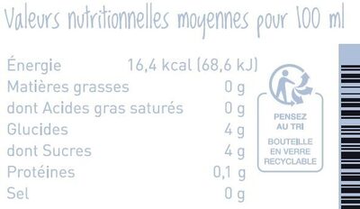 Kombucha Spiruline Menthe Verte - Voedingswaarden - fr