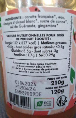 Pickles Orange Aphrodite - Instruction de recyclage et/ou informations d'emballage
