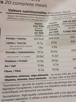 Poudre pour Shaker saveur fruits rouge - Nutrition facts - fr