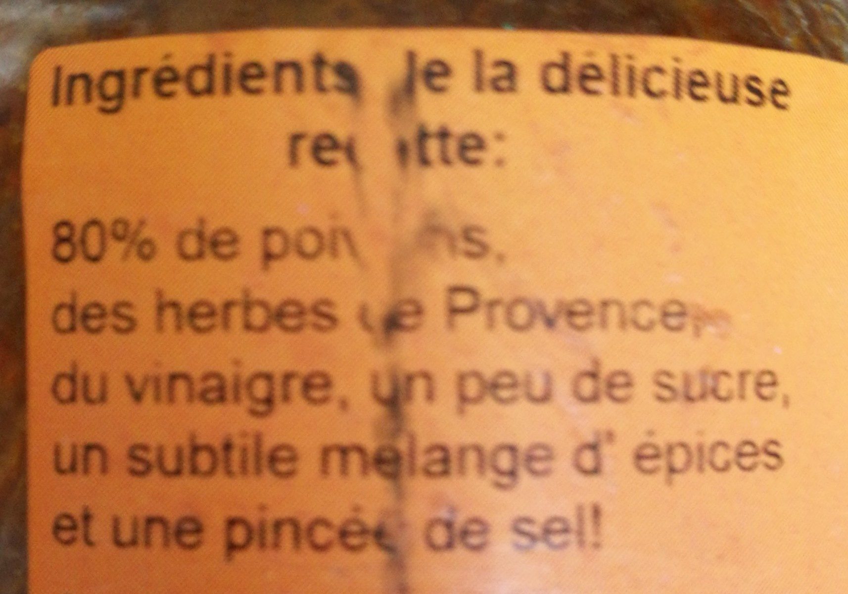 Apéro Poivron Provençal - Ingredients - fr