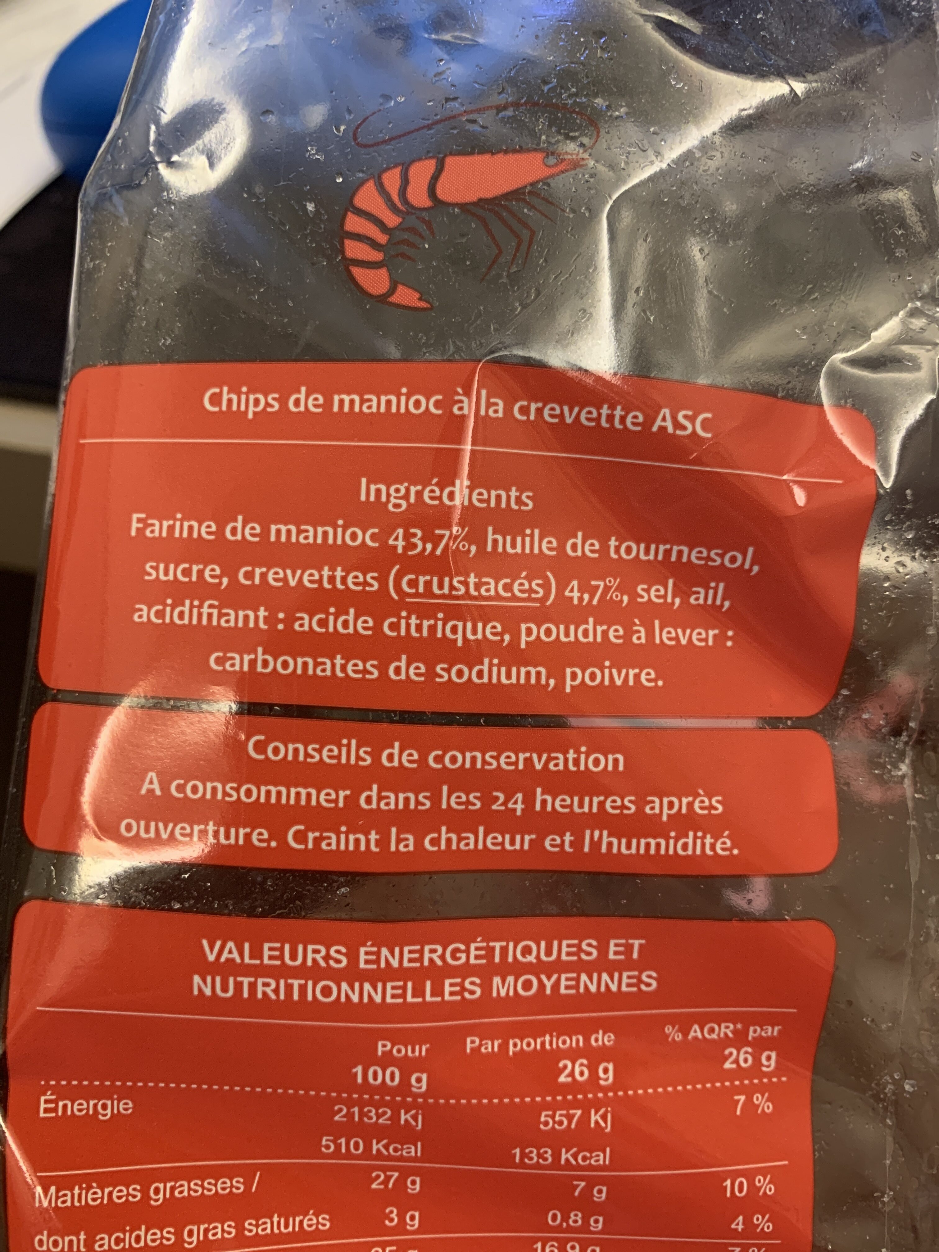 Crevetten-Chips - Zutaten - fr