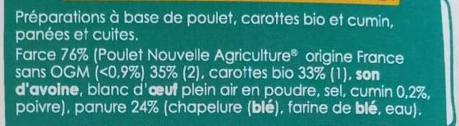 Nuggets Poulet Carotte et Cumin - Ingredienti - fr