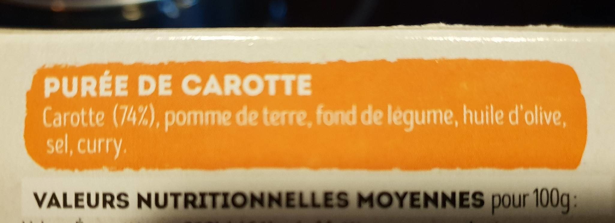 Purée de carottes - Ingredients - fr