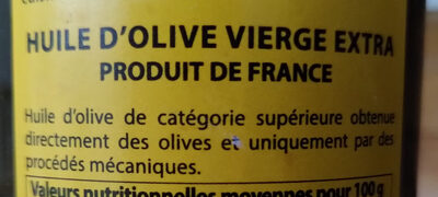 Huile d'Olive Vierge Extra Le Moulin Antonin - المكونات - fr