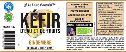 Kéfir d'eau et de fruits gingembre - Ingrediënten - fr