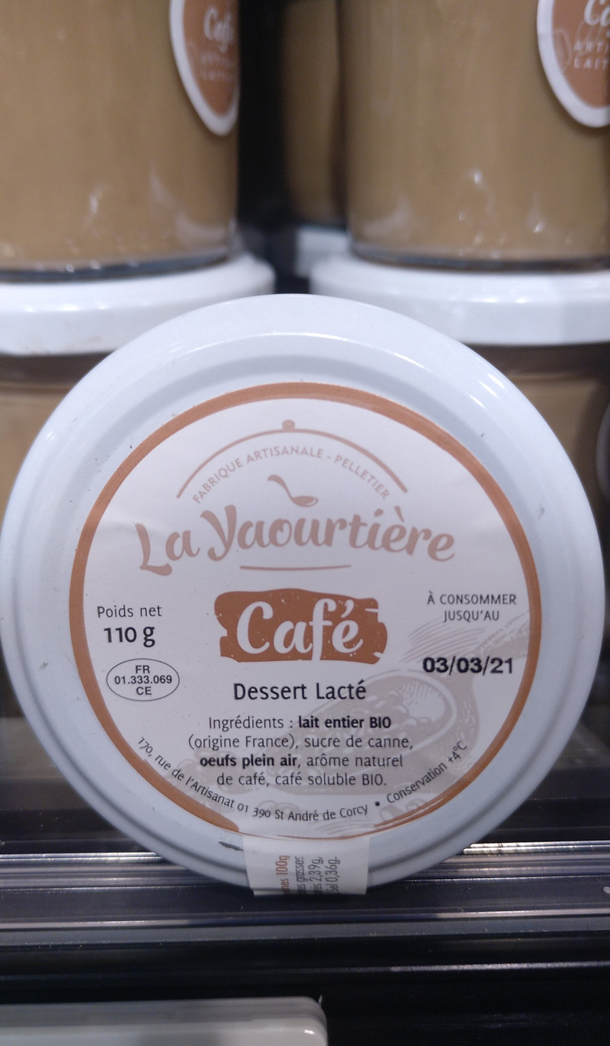 Dessert lacté Café - Ingrédients