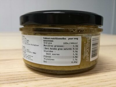 Purée fine de Courgette - 4 mois - Tableau nutritionnel