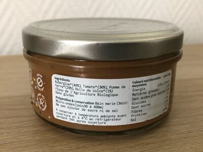 Purée fine d'Aubergine et Tomate BIO - 4 mois - Ingrédients