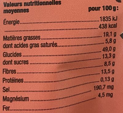 Granola Pépites de chocolat - Nutrition facts - fr