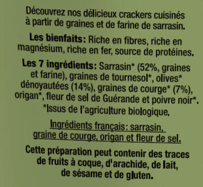 Crackers Olive / Graines de courge - Ingredients - fr