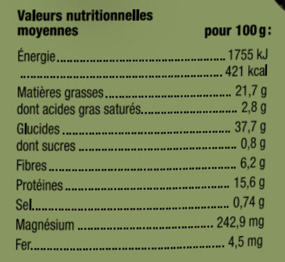 Crackers Olive / Graines de courge - Nutrition facts - fr