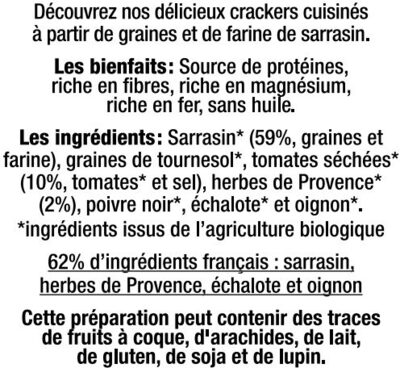 Crackers Tomate - Herbes de Provence - Ingrédients