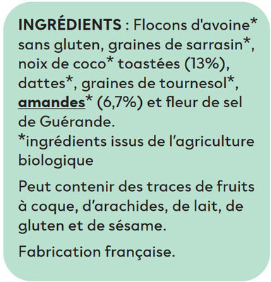 Granola Coco - Amande - Ingredients - fr