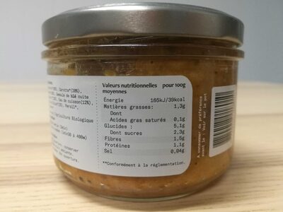 Couscous végétarien aux légumes du soleil - 12 mois - حقائق غذائية - fr