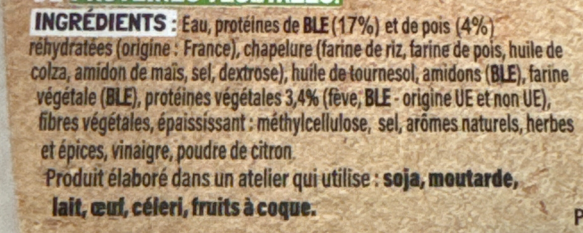 Nuggets 100% végétal - Ingredients - fr