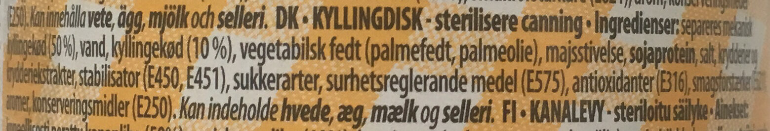 Kyllingdisk - Ingredienser