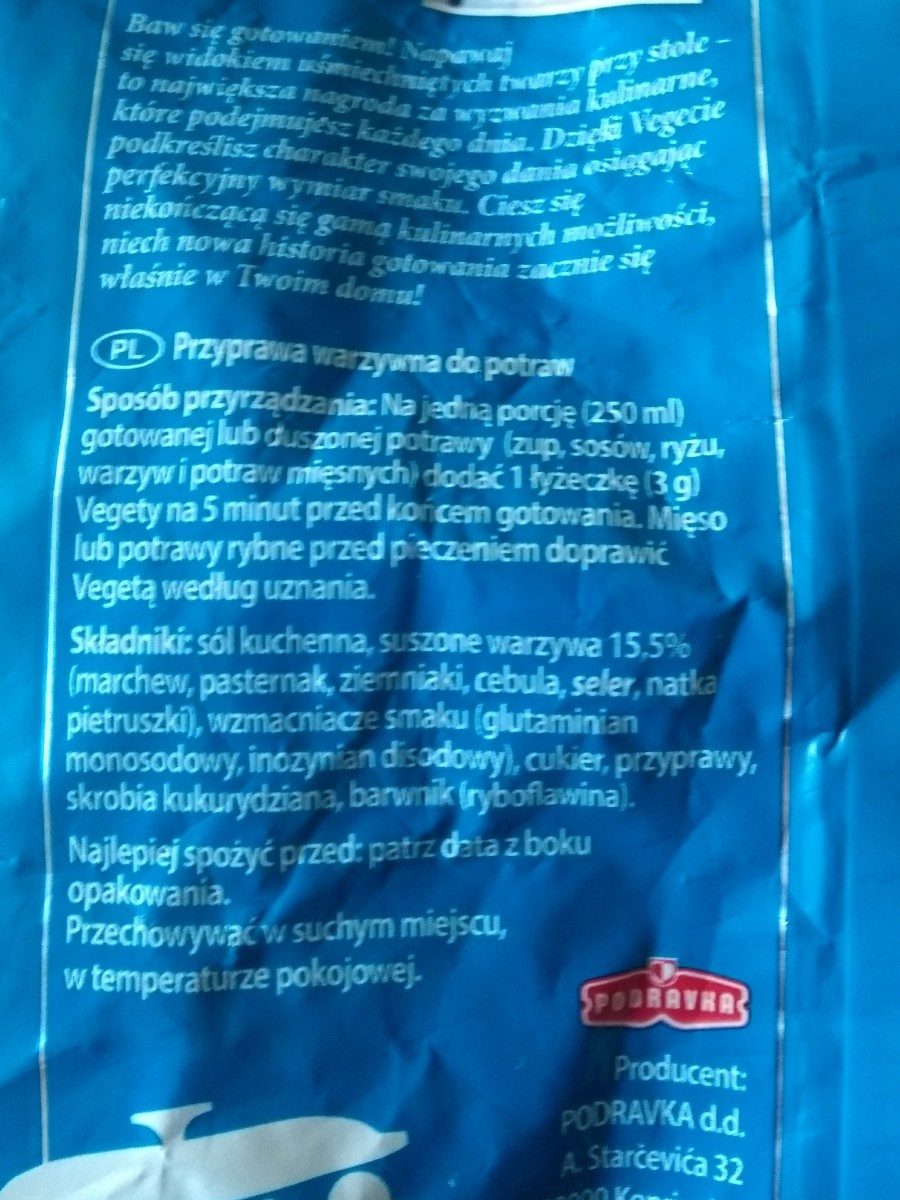 Vegeta - Ingredients - fr