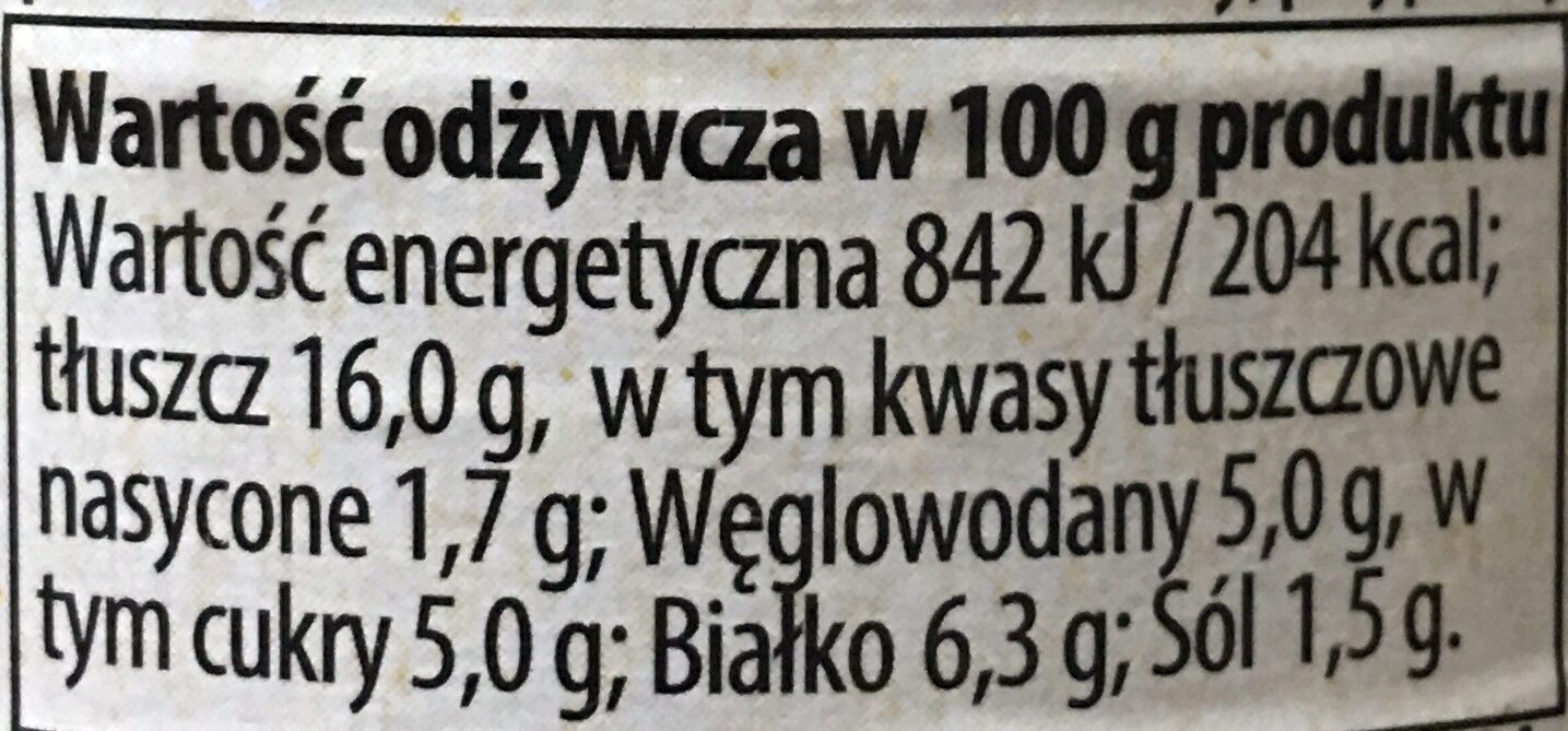 Pasta warzywna z nasionami słonecznika - Voedingswaarden - pl