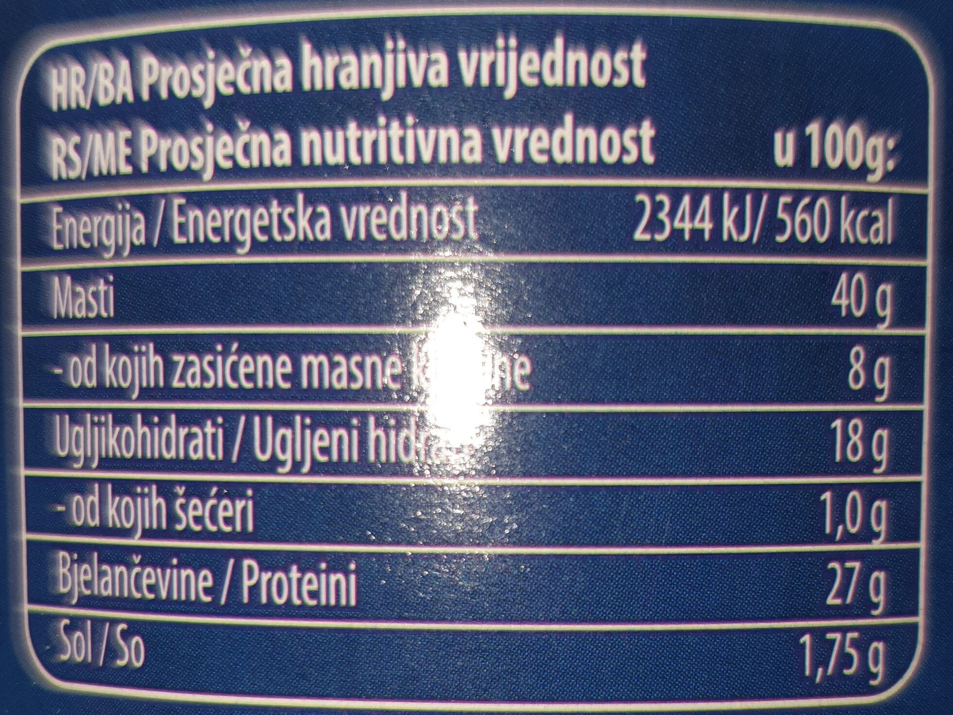 Kikiriki slani, prženi - Nutrition facts - hr