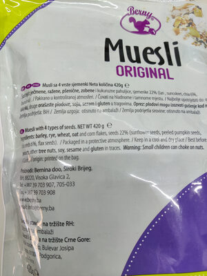 Muesli with 4 types of seeds - 成分 - en