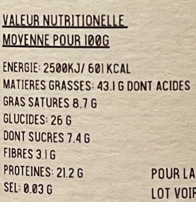Purée De Cajou - Nutrition facts