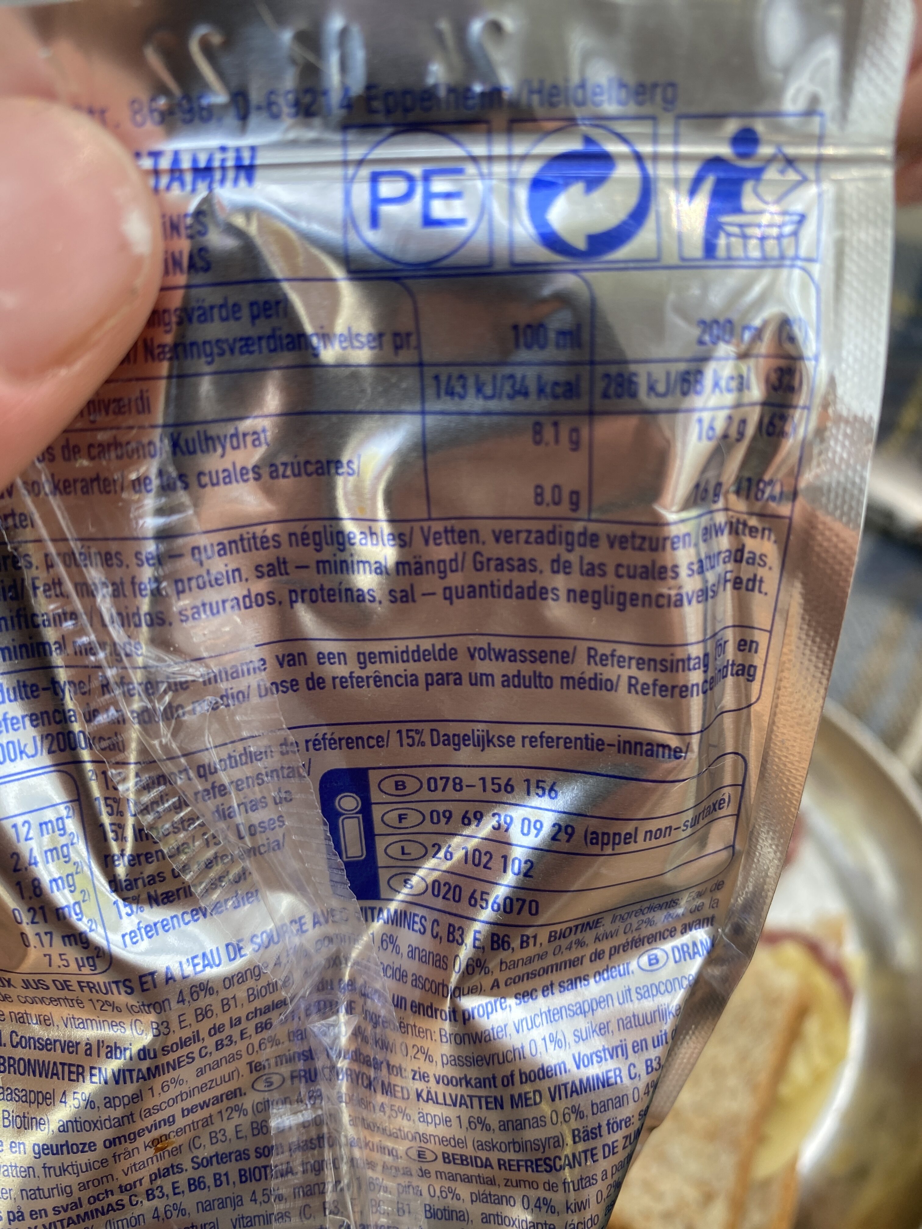 Multivitamin Capri-Sun - Recycling instructions and/or packaging information