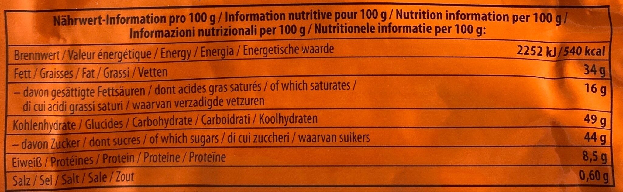 Treets peanut butter caramel bites - Nutrition facts - de