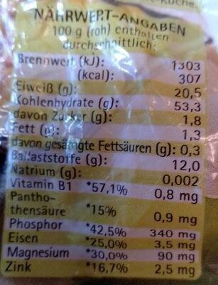 Gelbe Schälerbsen - Nutrition facts - de
