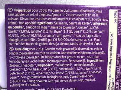 Bouillon Herbes De Provence Cubes - Ingrédients