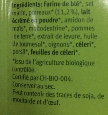 Potage Aux Poireaux Demi L - Ingrediënten