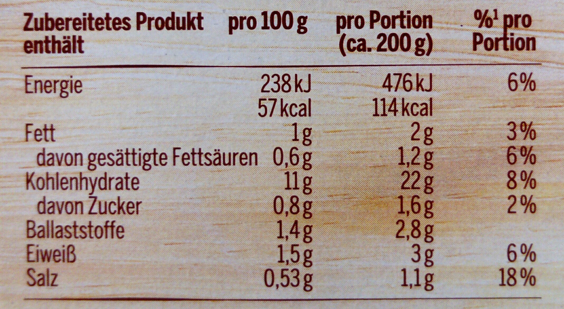 Pürree - Kartoffel Püree das Komplette - Tableau nutritionnel - de