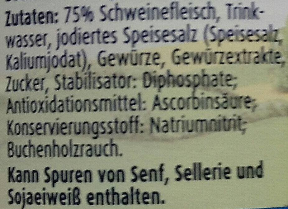 Bockwürstchen - Ingredientes - de