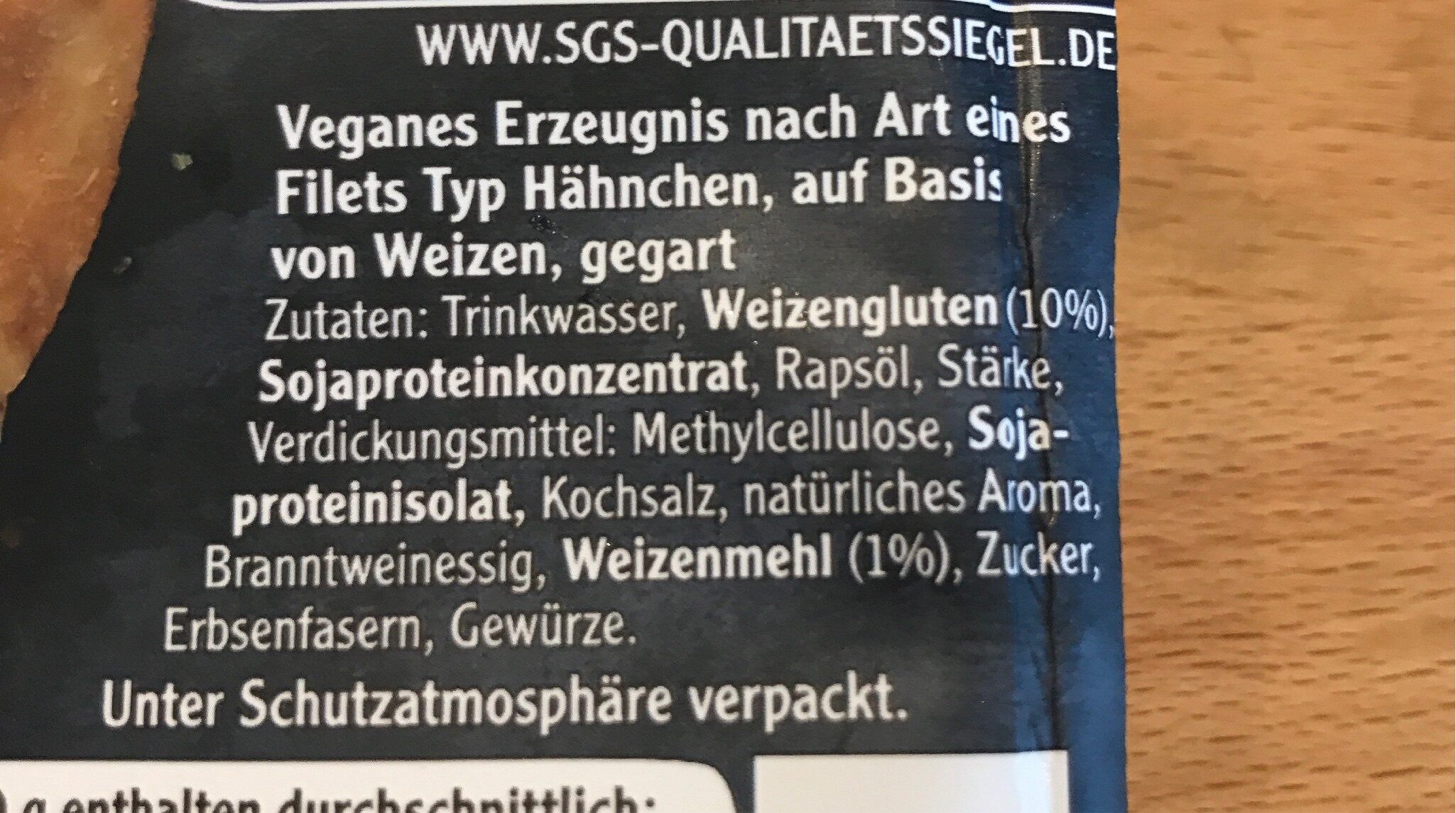 Veganes Mühlen Filet - Ingredients - de