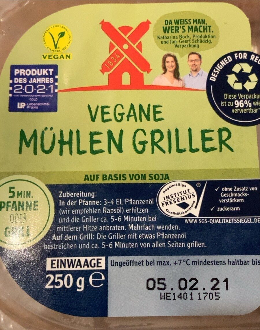 Vegane Mühlen Griller - Produkt