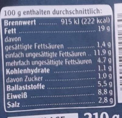 Vegetarische Mühlen Würstchen - Nutrition facts - de