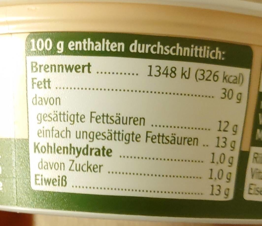 Bio Pommersche Fein Gutsleberwurst - Nutrition facts - de