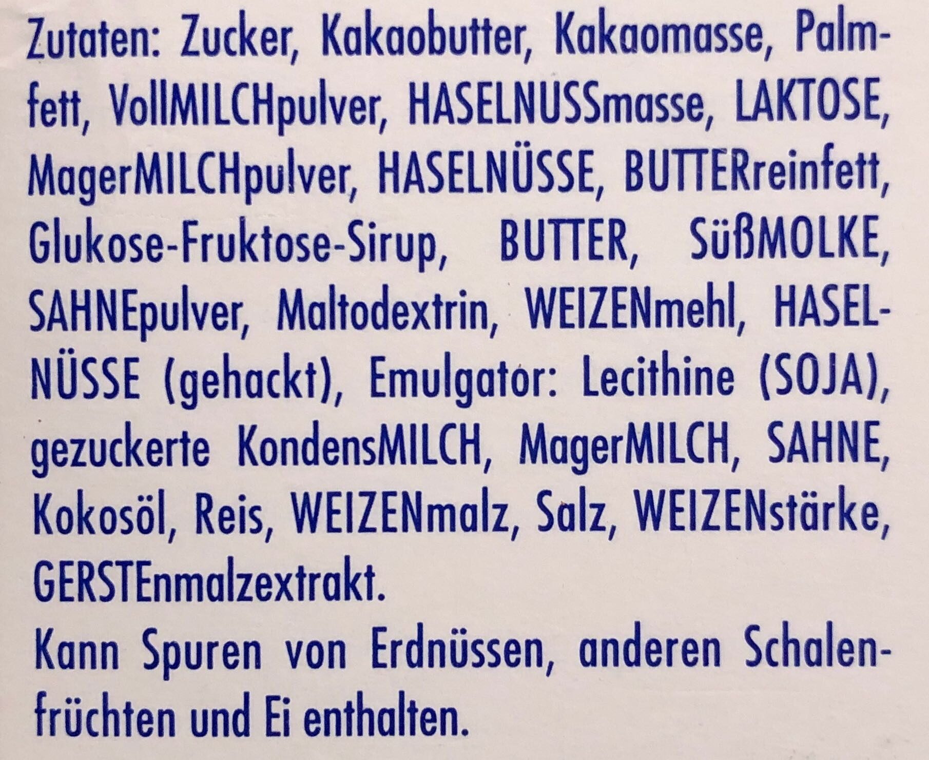 Schokowürfel - Ingredients - de