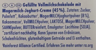 Ritter Joghurt - Ingredientes - de