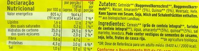 Pão biologico com Quinoa - Nährwertangaben - en