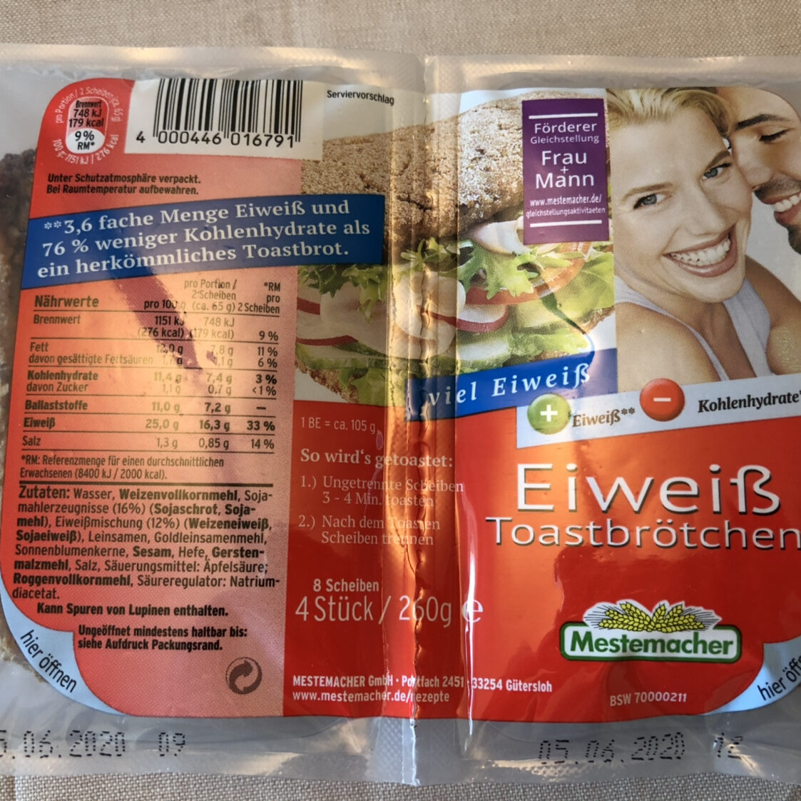Eiweiss Toastbrötchen - Produkt